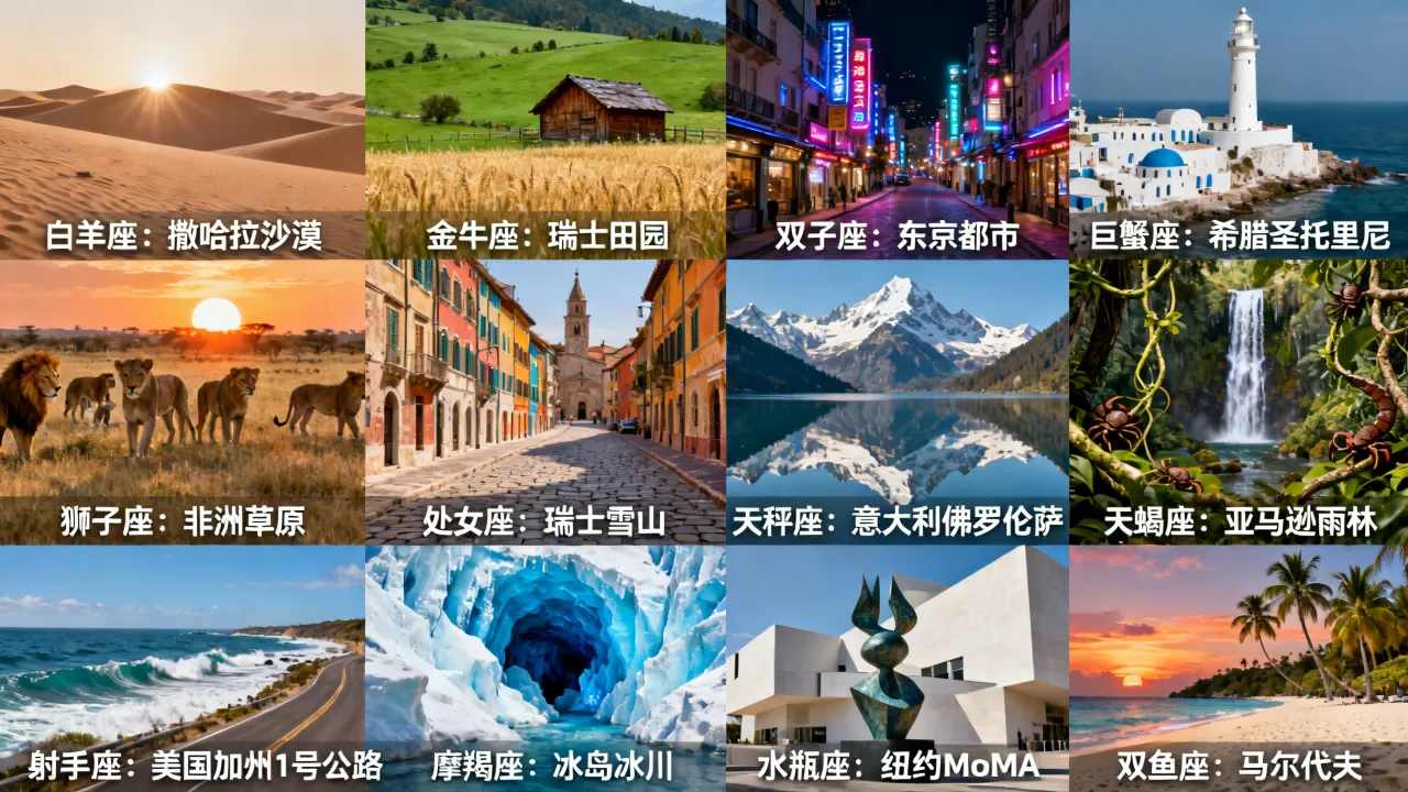 十二星座旅行最佳去处是哪里，十二星座适合去哪里旅游？