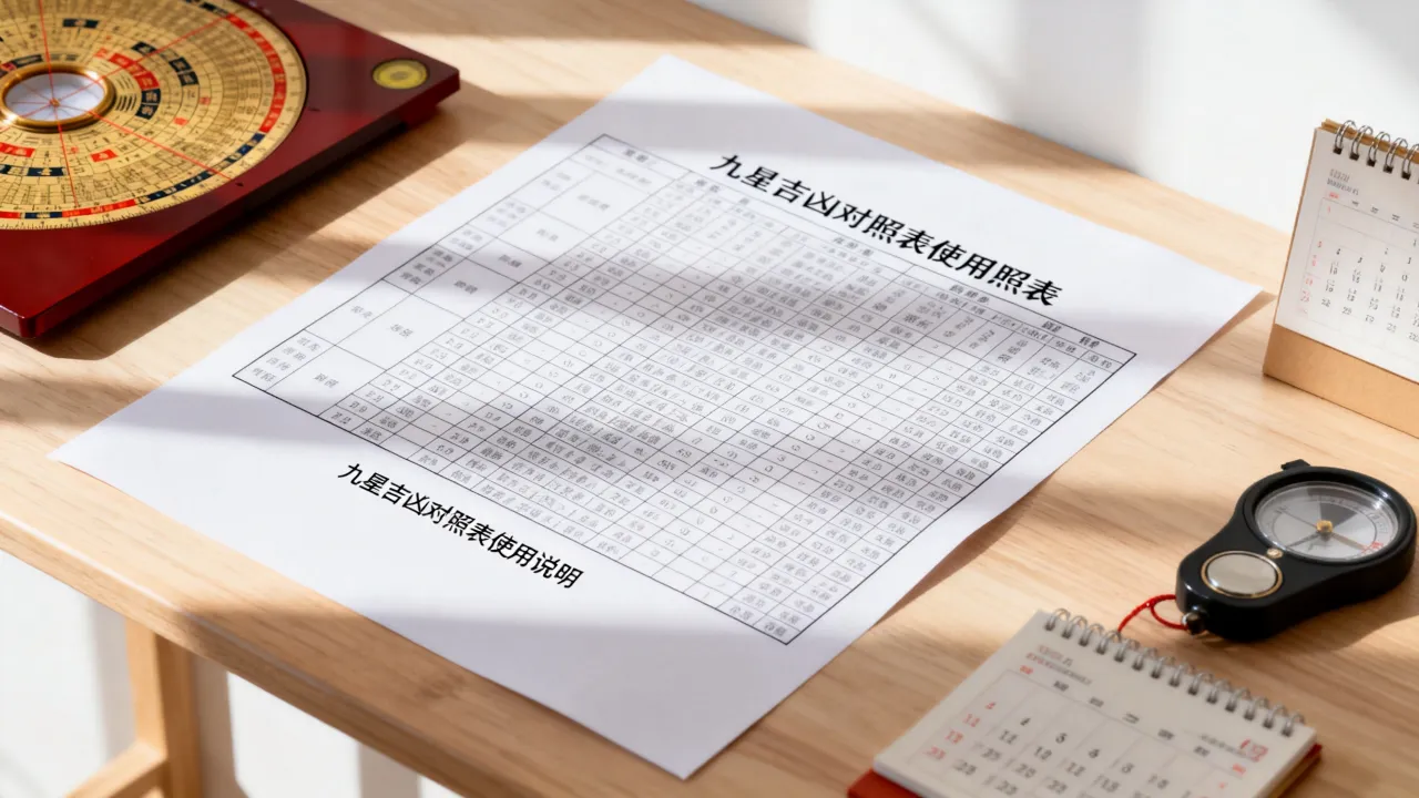 九星吉凶对照表怎么用，九星吉凶对照表怎么看