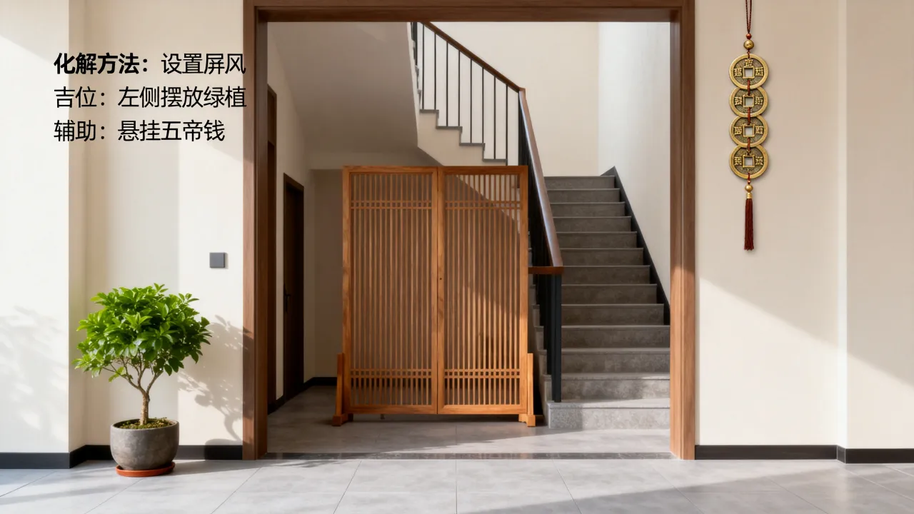 门面对冲怎么化解吉凶,大门正对楼梯风水化解方法 门面对冲怎么化解吉凶,大门正对楼梯风水化解方法