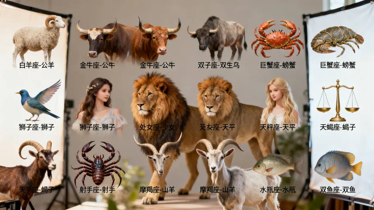 十二星座对应什么动物，十二星座分别对应什么动物
