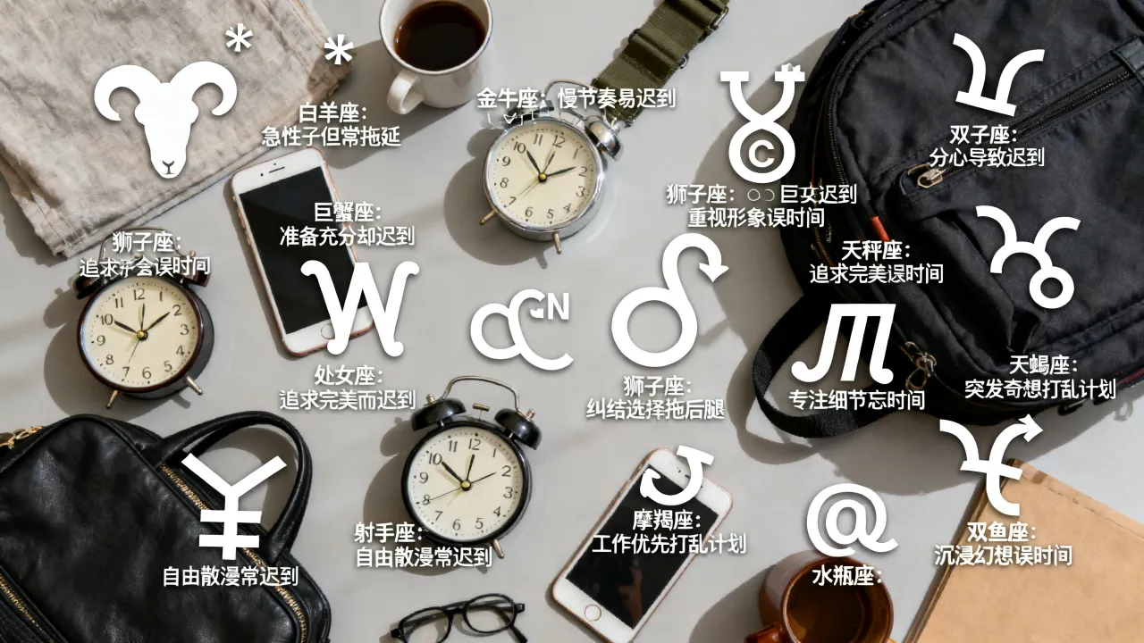谁是十二星座迟到大王，十二星座中谁最爱迟到第一名？