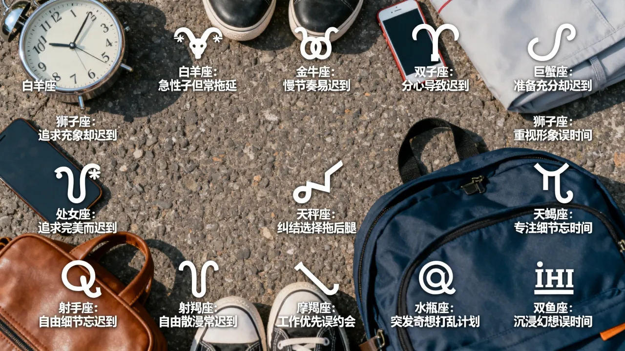谁是十二星座迟到大王，十二星座中谁最爱迟到第一名？