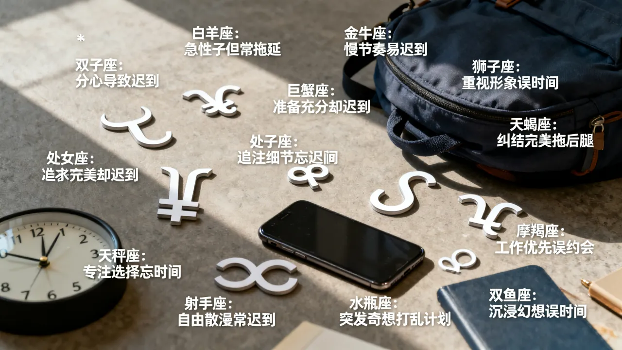 谁是十二星座迟到大王，十二星座中谁最爱迟到第一名？