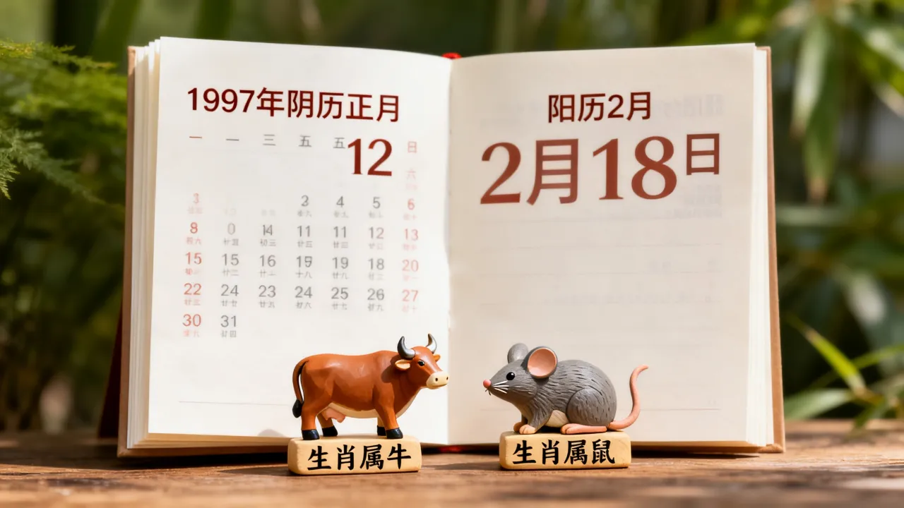 1997年阴历正月12是阳历几号，生肖属牛还是属鼠？