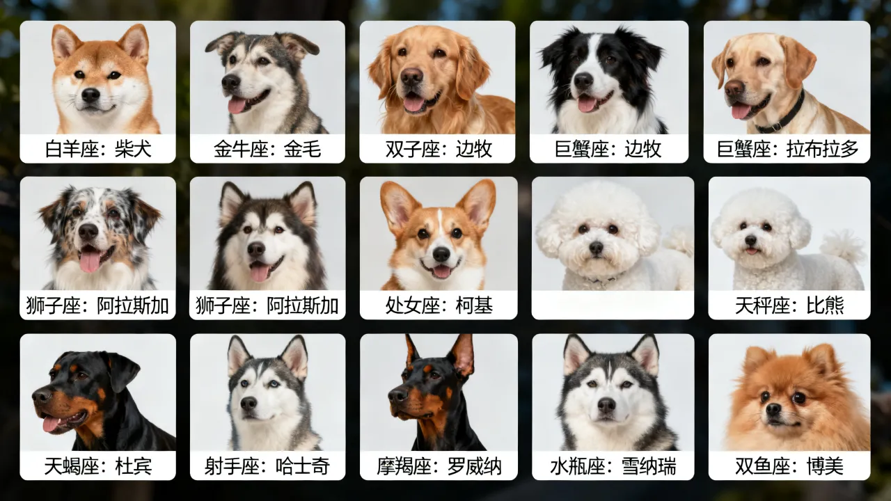 十二星座对应哪些狗狗?十二星座分别对应什么狗狗品种? 十二星座对应哪些狗狗?十二星座分别对应什么狗狗品种?
