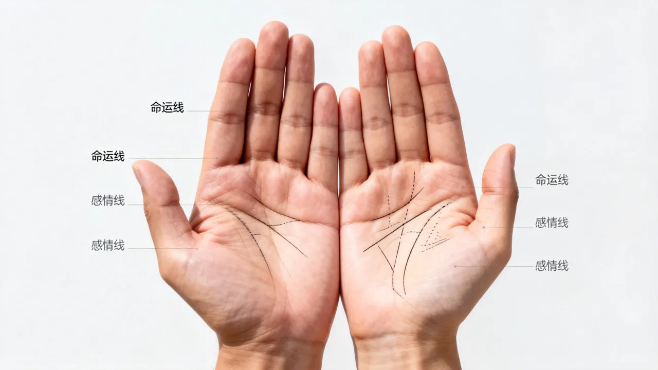手相怎么看命运？男女手相图解命运分析