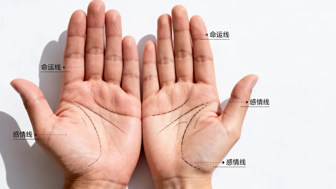 手相怎么看命运？男女手相图解命运分析