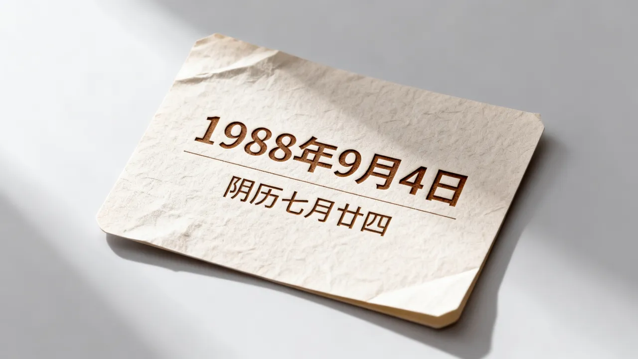 1988年9月4日阴历是哪个日期？公历农历转换器查询。