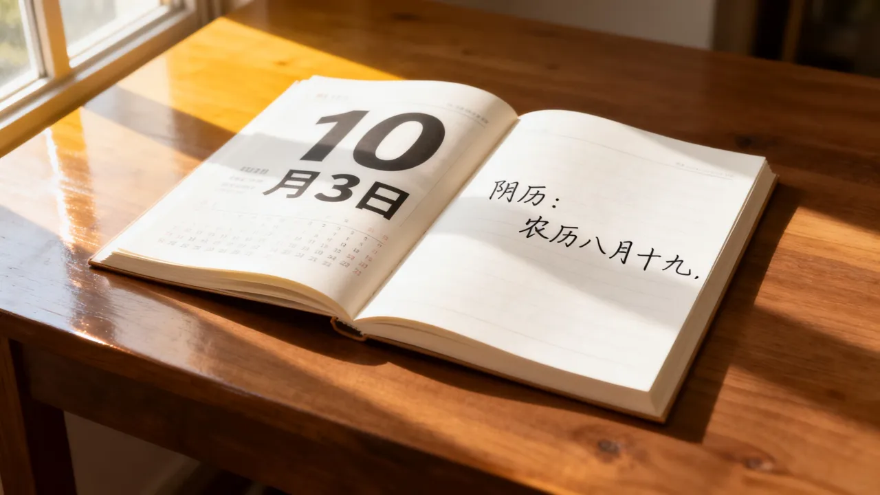 10月3日阴历是哪一天,农历几月几日? 10月3日阴历是哪一天,农历几月几日?