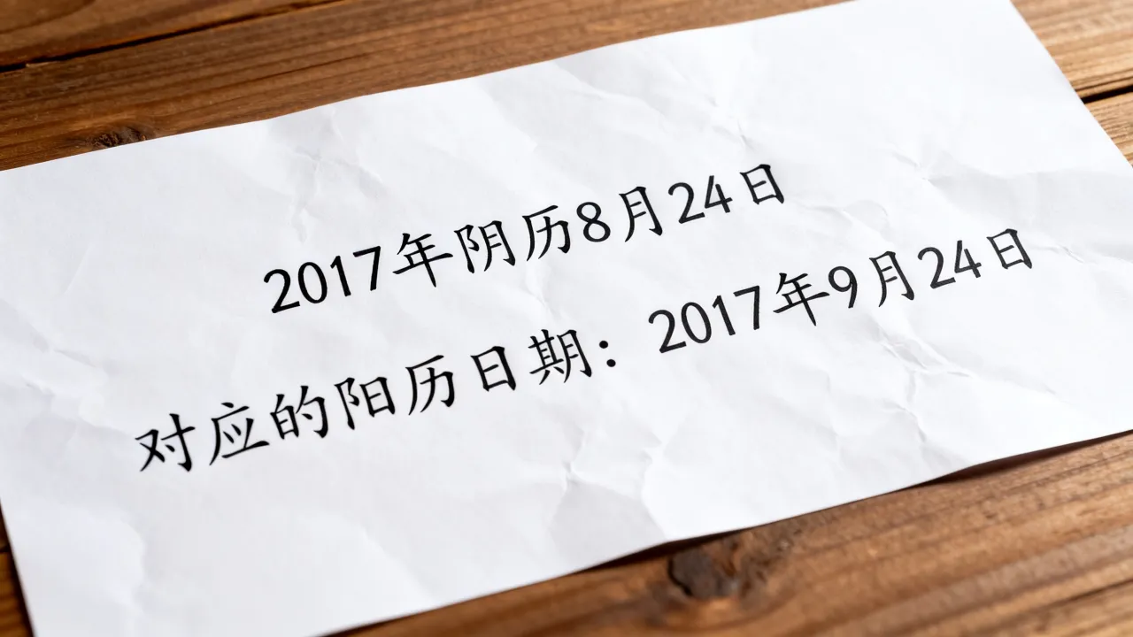 2017阴历8月24日是阳历几号?阴历8.24对应的公历日期是什么? 2017阴历8月24日是阳历几号?阴历8.24对应的公历日期是什么?