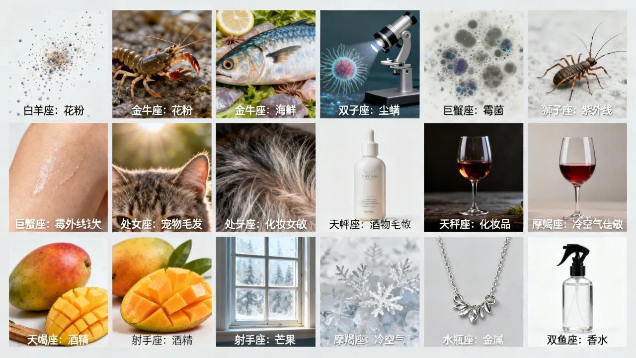 十二星座对什么过敏啊,十二星座各自对什么过敏呢? 十二星座对什么过敏啊,十二星座各自对什么过敏呢?