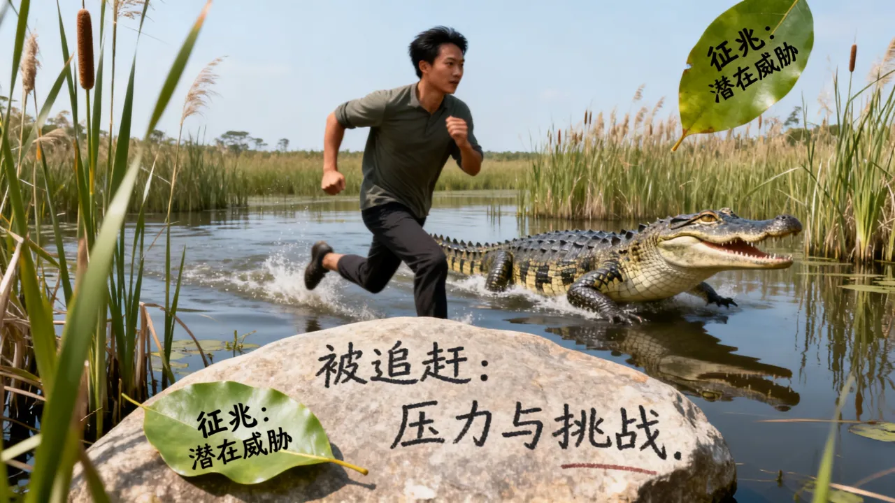 梦见鳄鱼追赶是什么征兆，梦见被鳄鱼追赶有何预兆