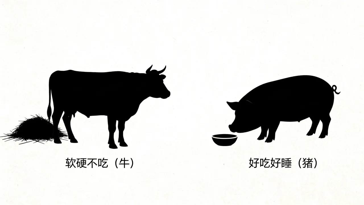软硬不吃打一生肖是什么生肖，好吃好睡打一生肖是什么生肖？