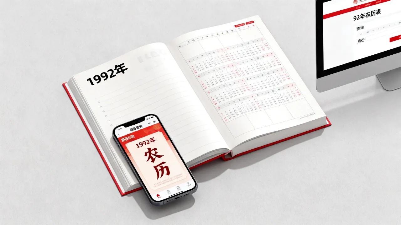 1992年的阴历表怎么查?92年农历表哪里查 1992年的阴历表怎么查?92年农历表哪里查