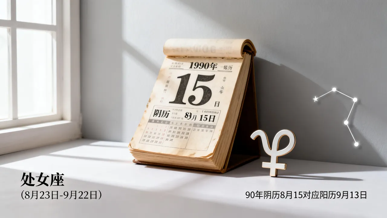 90年阴历8月15出生是什么星座，农历八月十五是什么星座