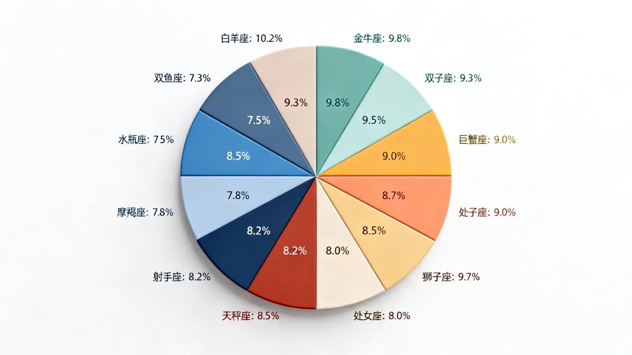 十二星座中国占比是多少？哪个星座占比最高？