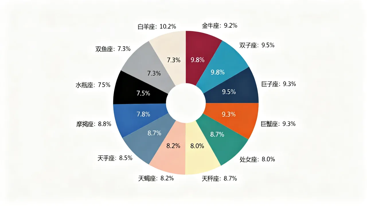 十二星座中国占比是多少？哪个星座占比最高？