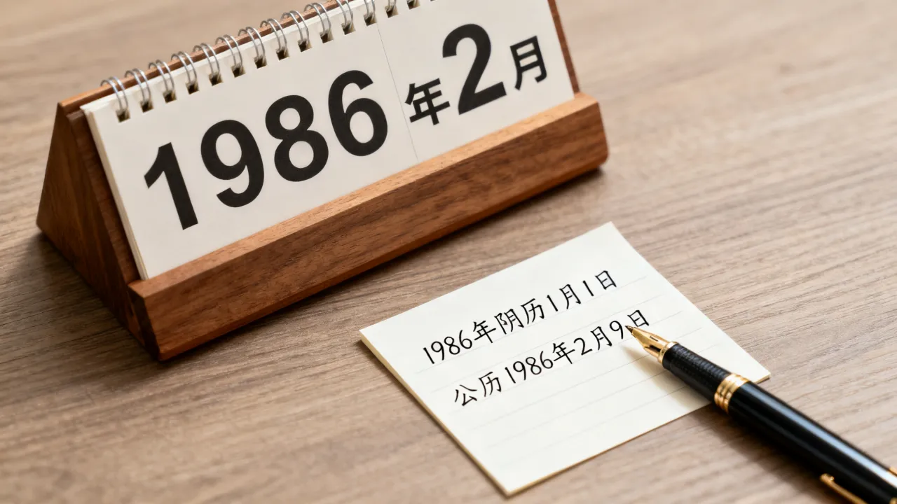 1986年阴历1月1日是公历几月几日，农历生日查询