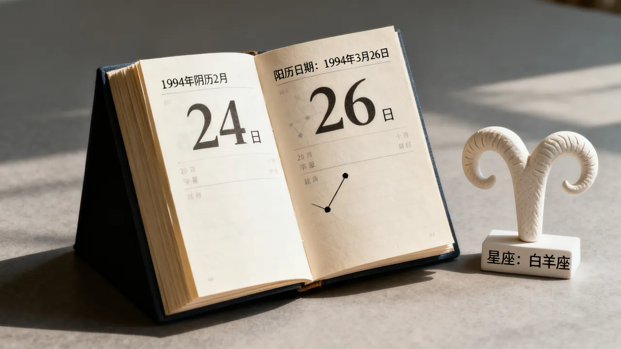 1994阴历2月24是什么星座?,农历2月24日阳历几号 1994阴历2月24是什么星座?,农历2月24日阳历几号