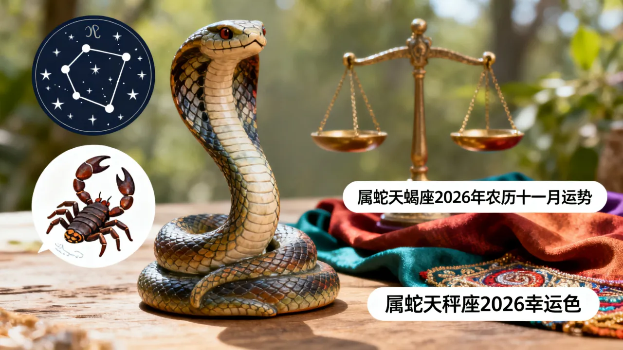 属蛇天蝎座2026年农历十一月运势如何,属蛇天秤座2026幸运色是什么? 属蛇天蝎座2026年农历十一月运势如何,属蛇天秤座2026幸运色是什么?