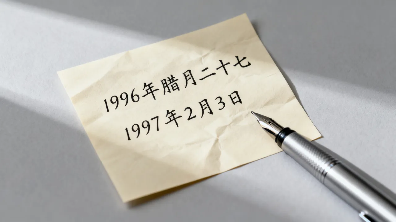 1996年腊月二十七是几月几号,农历阳历对应 1996年腊月二十七是几月几号,农历阳历对应