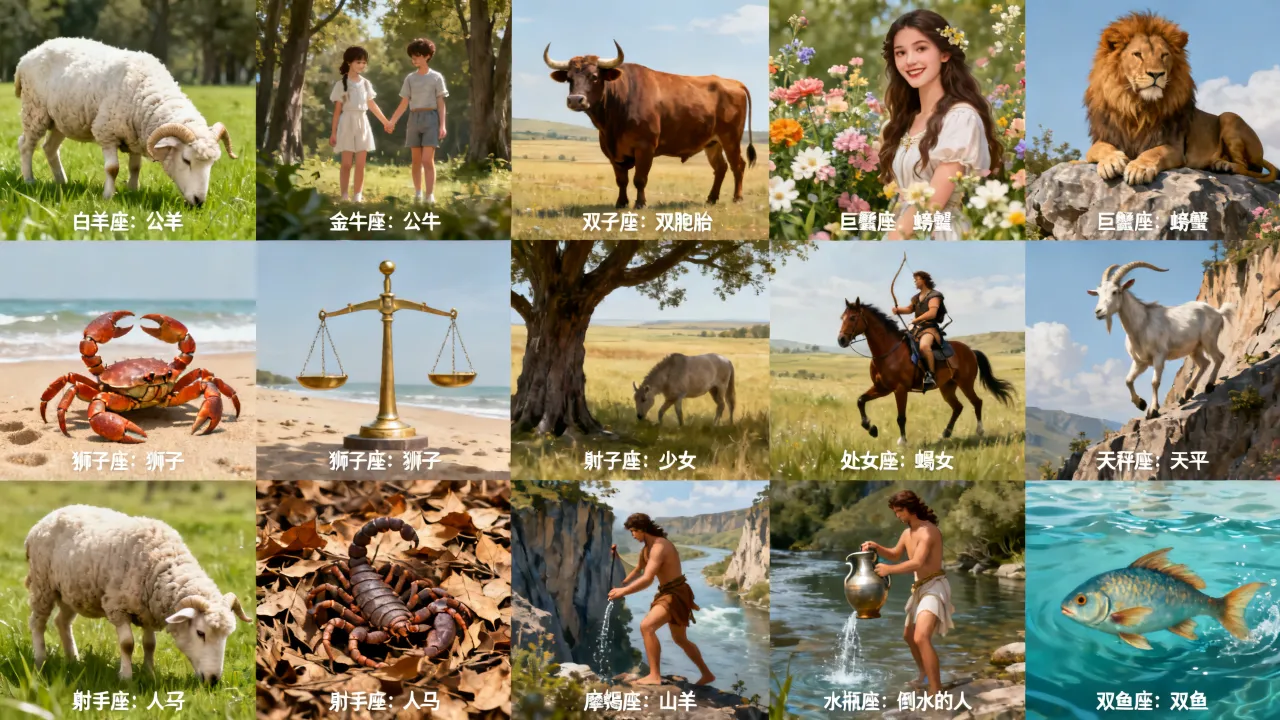 十二星座代表的动物是什么，十二星座对应的代表动物有哪些？