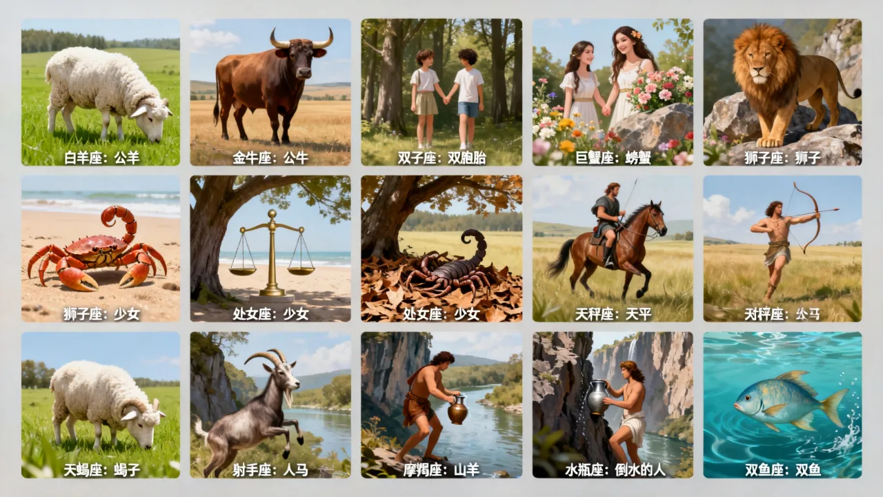 十二星座代表的动物是什么，十二星座对应的代表动物有哪些？