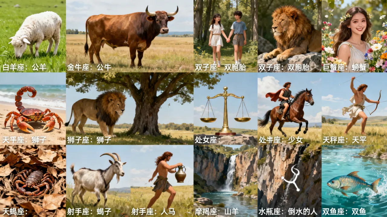 十二星座代表的动物是什么，十二星座对应的代表动物有哪些？