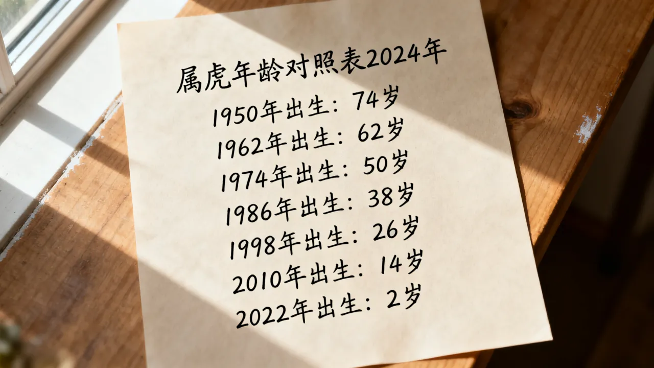 属虎的今年多大岁数了,属虎年龄对照表2024年 属虎的今年多大岁数了,属虎年龄对照表2024年