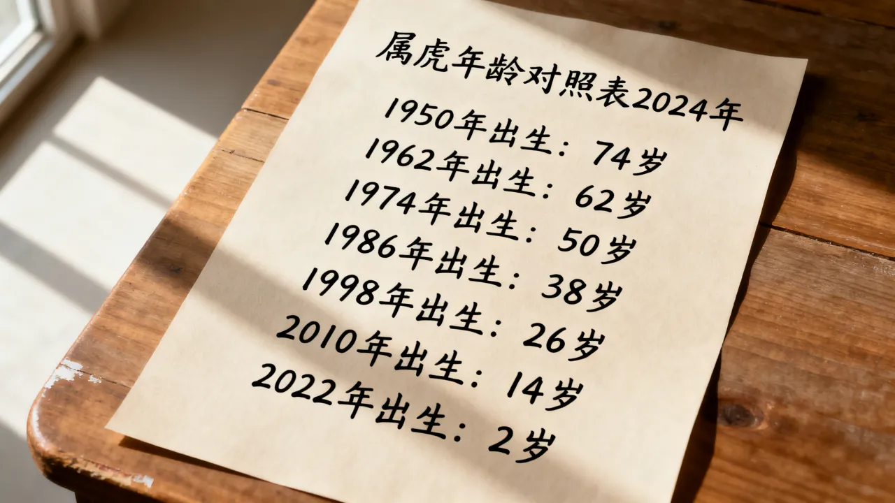 属虎的今年多大岁数了,属虎年龄对照表2024年 属虎的今年多大岁数了,属虎年龄对照表2024年