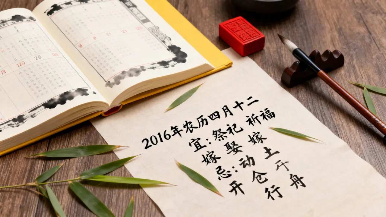 2016阴历4月12日是什么日子，农历四月十二黄历吉凶宜忌？