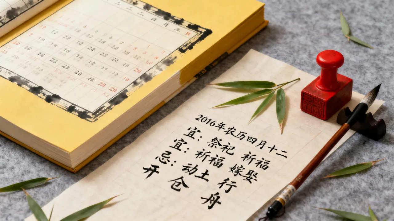 2016阴历4月12日是什么日子，农历四月十二黄历吉凶宜忌？