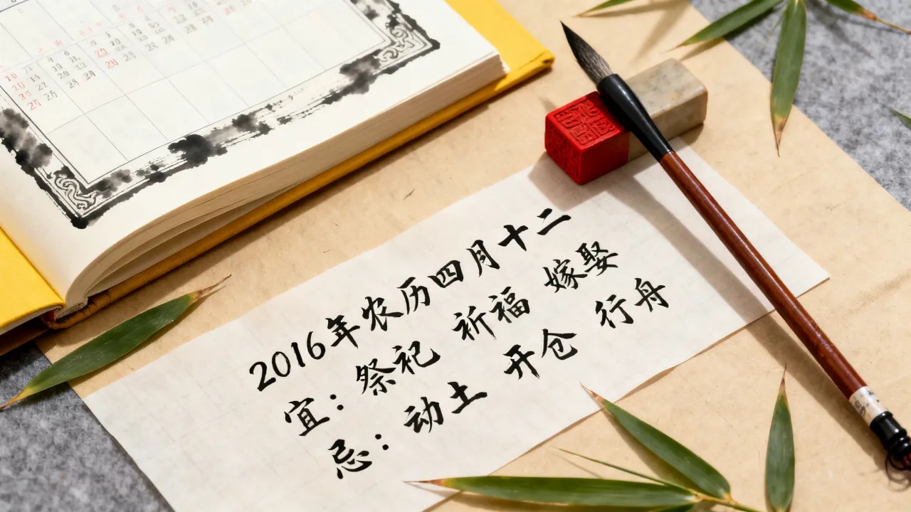 2016阴历4月12日是什么日子，农历四月十二黄历吉凶宜忌？