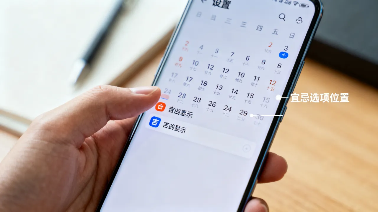 手机日历怎么显示吉凶,手机日历吉凶宜忌在哪里设置? 手机日历怎么显示吉凶,手机日历吉凶宜忌在哪里设置?