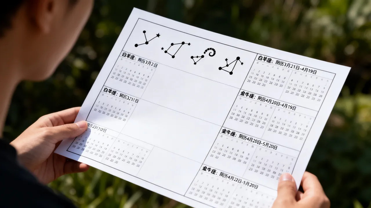 十二星座表阴历怎么看？阴历十二星座表怎么查？