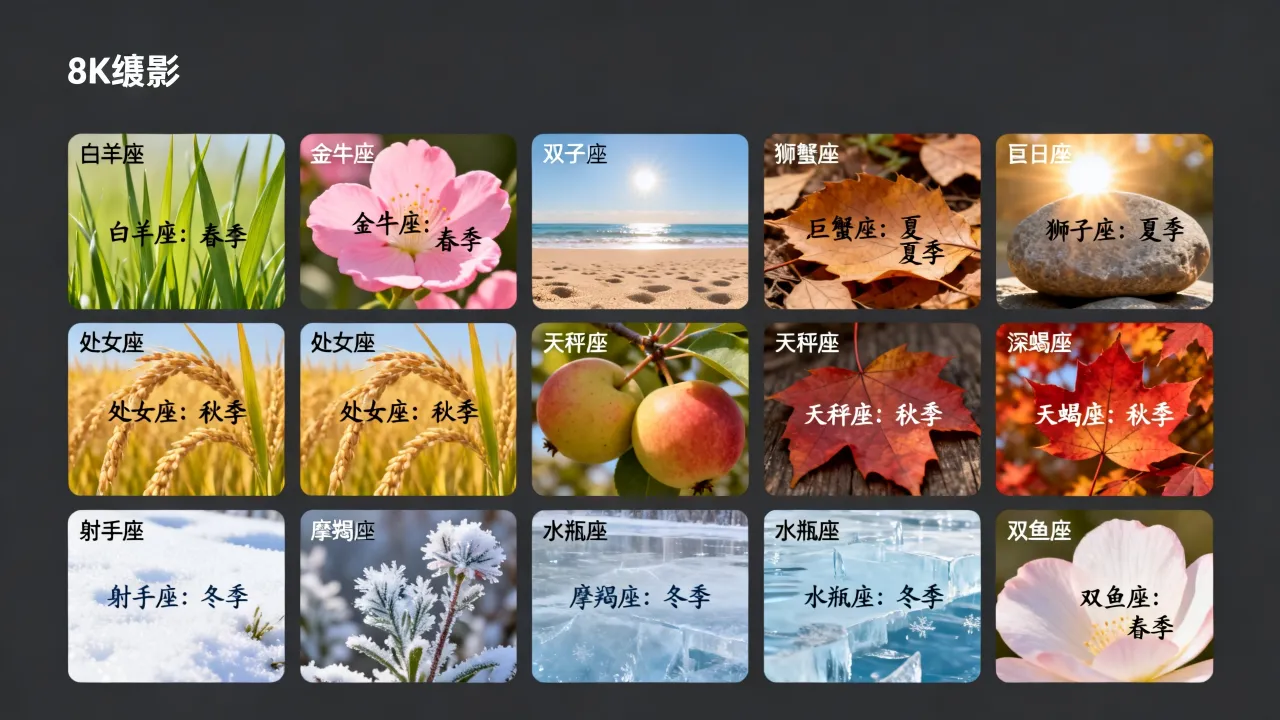 十二星座喜欢什么季节?十二星座分别对应哪个季节? 十二星座喜欢什么季节?十二星座分别对应哪个季节?