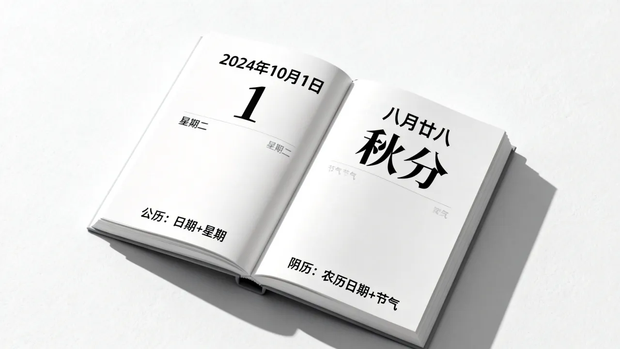 日历上面显示的是公历还是阴历,怎么快速区分? 日历上面显示的是公历还是阴历,怎么快速区分?