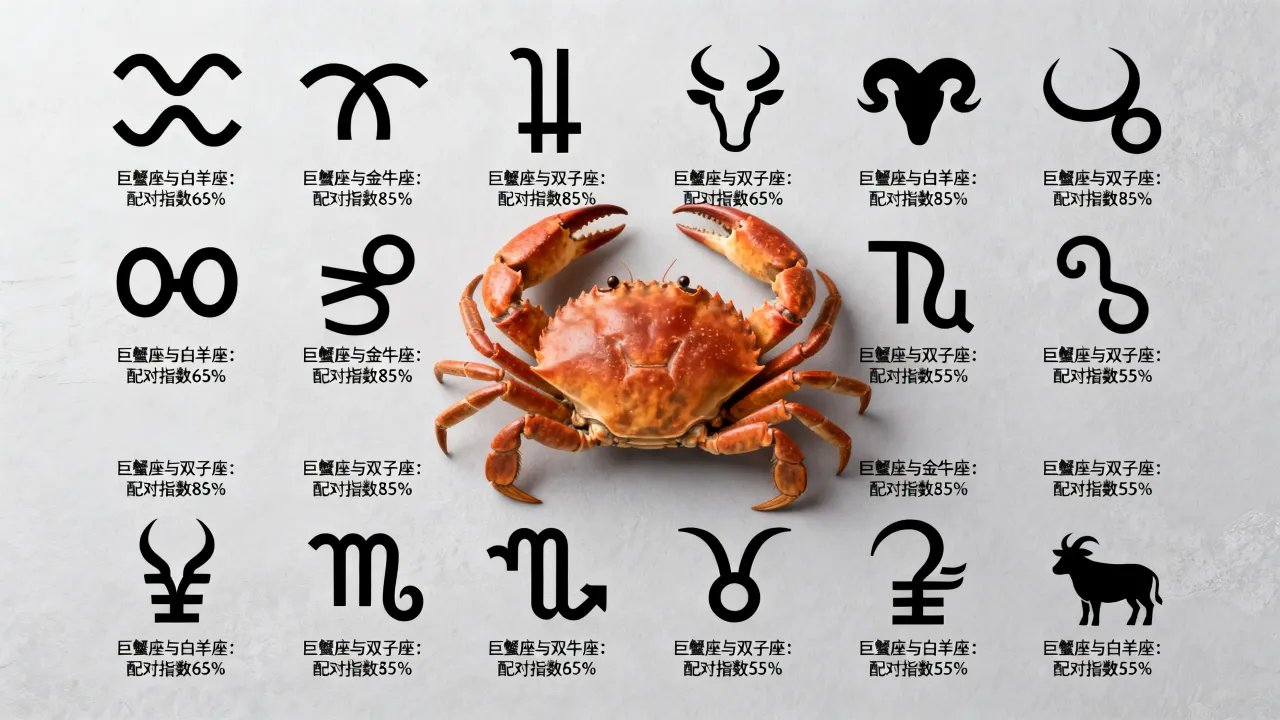 巨蟹座和十二星座谁最配?巨蟹座和十二星座配对表查询? 巨蟹座和十二星座谁最配?巨蟹座和十二星座配对表查询?