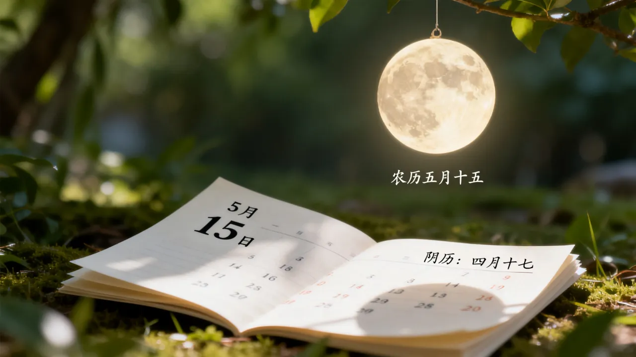 5月15日阴历是多少，农历五月十五是阳历几月几号？