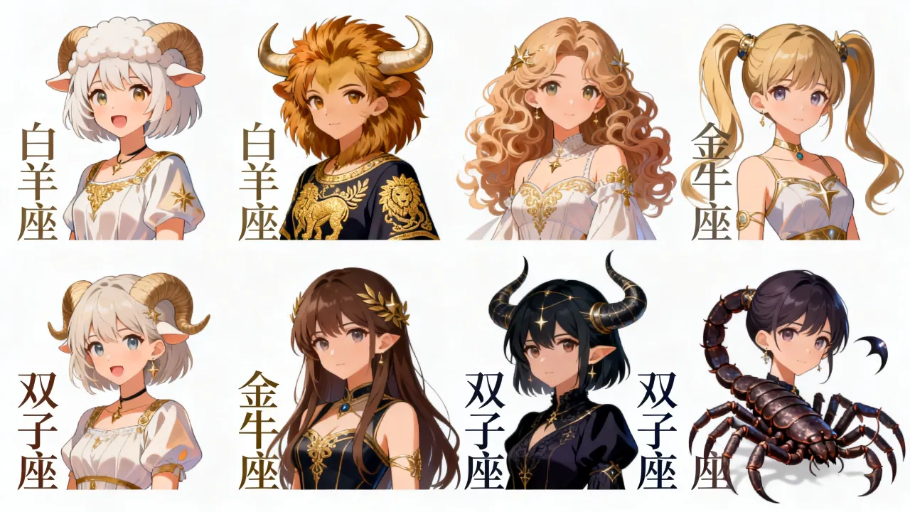 动漫十二星座女孩图片有哪些？十二星座动漫女生头像大全