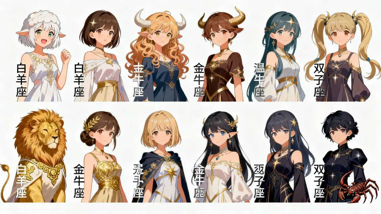 动漫十二星座女孩图片有哪些？十二星座动漫女生头像大全