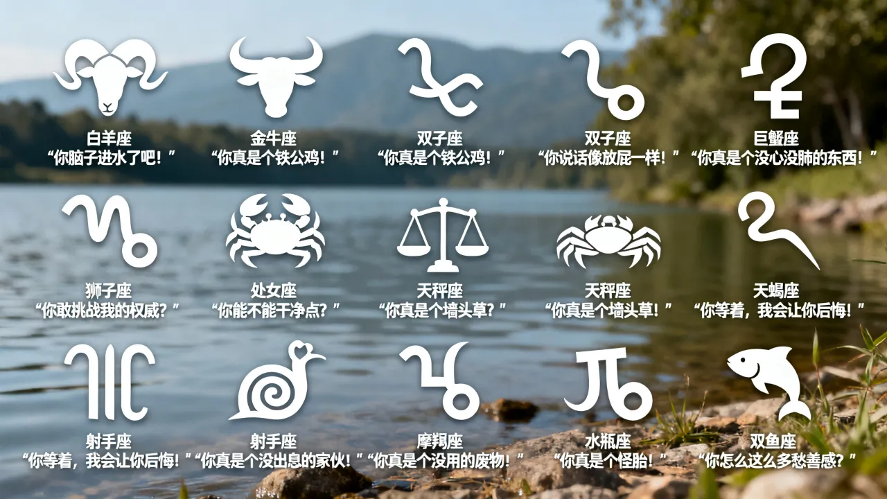十二星座代表的脏话是什么,哪个星座骂人最狠? 十二星座代表的脏话是什么,哪个星座骂人最狠?