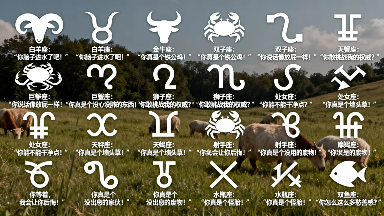 十二星座代表的脏话是什么，哪个星座骂人最狠？
