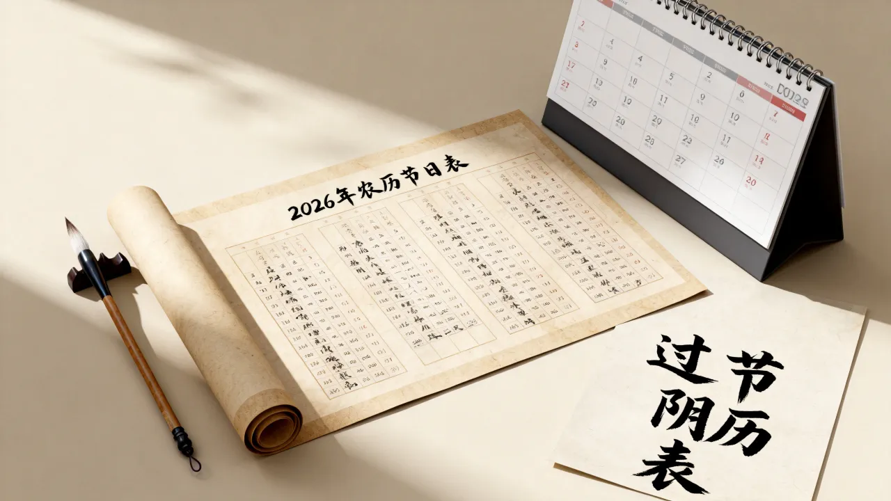 过节阴历表是什么，2026年农历节日表怎么查