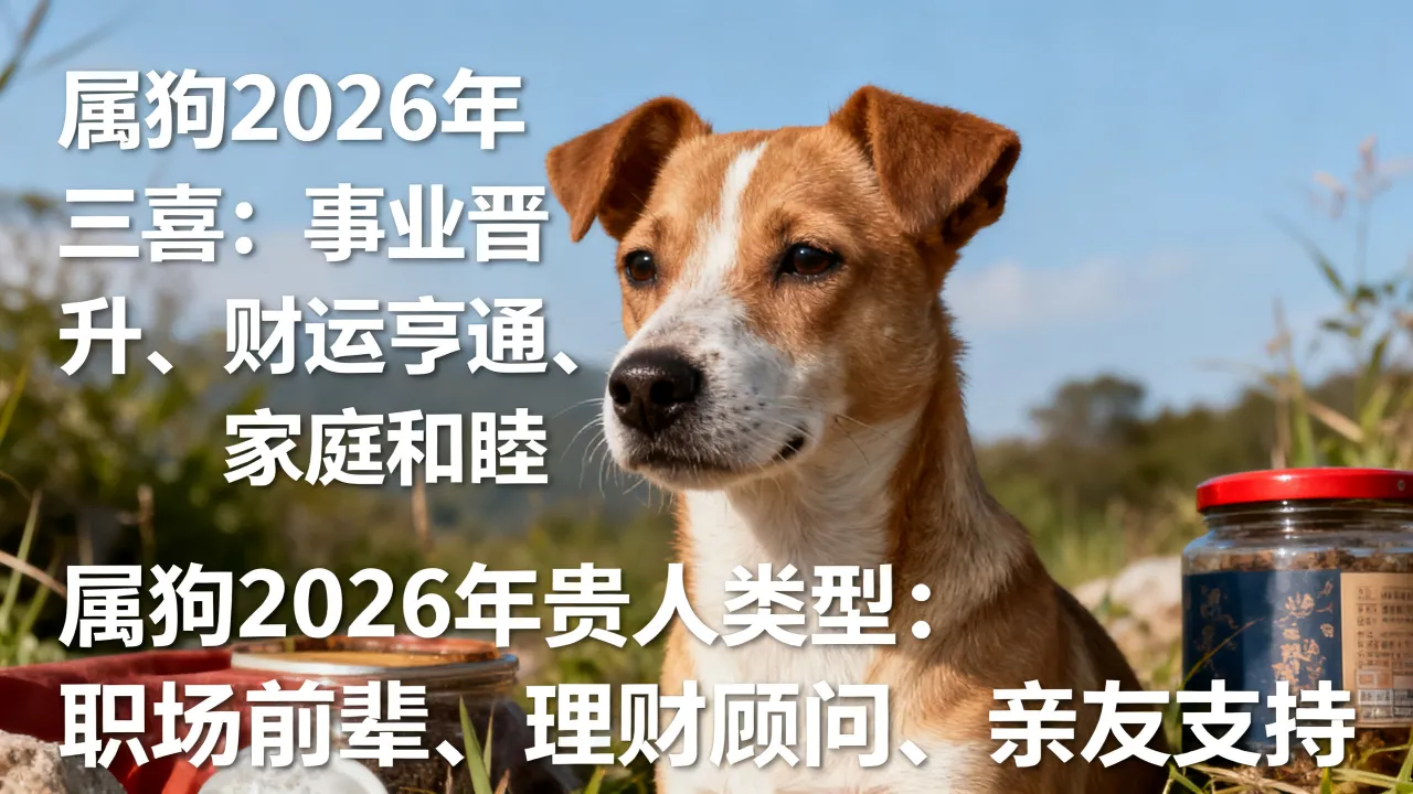 属狗2026年有三喜分别是什么，属狗2026年贵人有哪些类型？