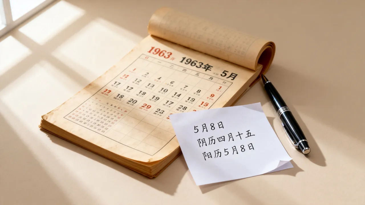 1963年5月8日阴历是什么命,农历生日查询对应阳历几号 1963年5月8日阴历是什么命,农历生日查询对应阳历几号