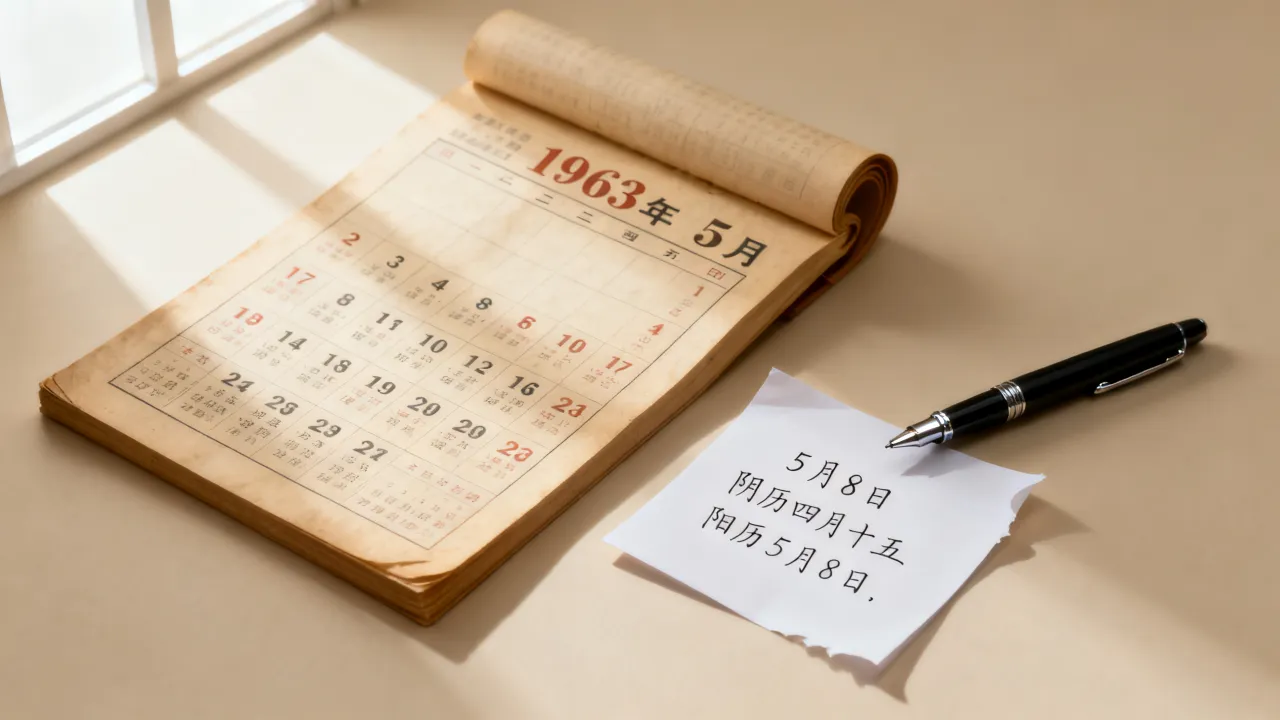 1963年5月8日阴历是什么命,农历生日查询对应阳历几号 1963年5月8日阴历是什么命,农历生日查询对应阳历几号