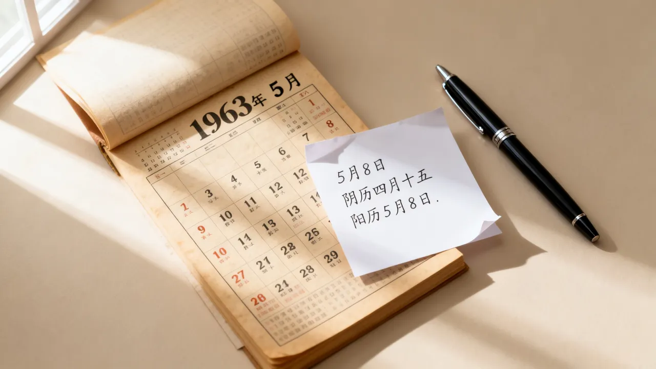 1963年5月8日阴历是什么命,农历生日查询对应阳历几号 1963年5月8日阴历是什么命,农历生日查询对应阳历几号