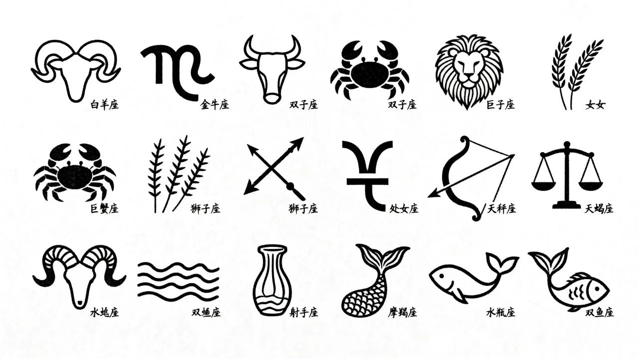 怎样简便画十二星座？十二星座简笔画怎么画最快