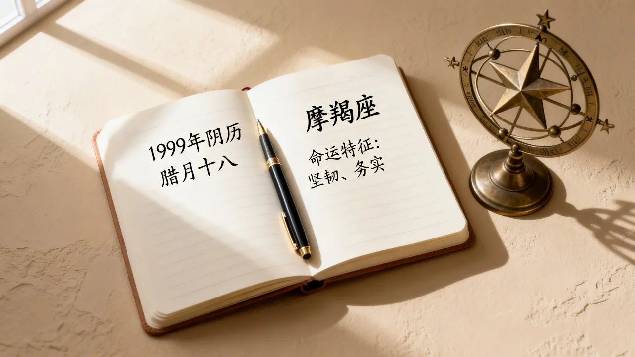 1999年阴历腊月十八是什么星座？，阴历腊月十八出生的人命运如何